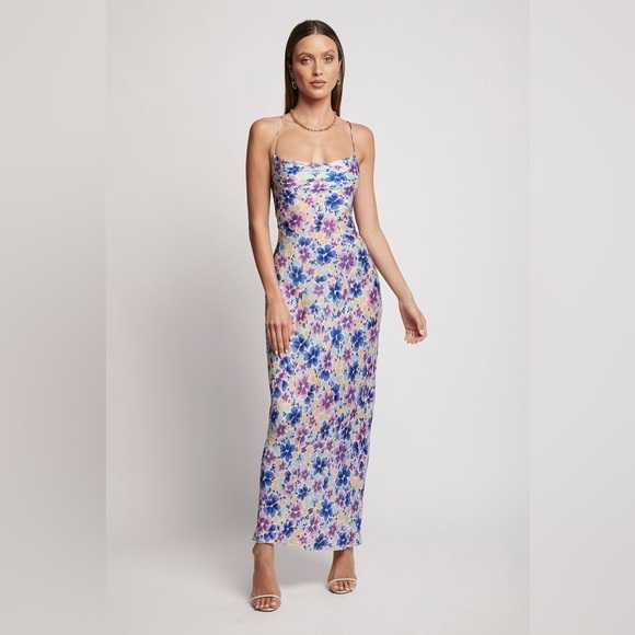 Sofia the Label / Isabelle Floral slip strappy violet midi Dress XS - Picture 5 of 11